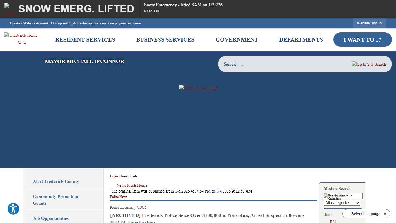 News Flash • Frederick Police Seize Over $100,000 in Narcoti